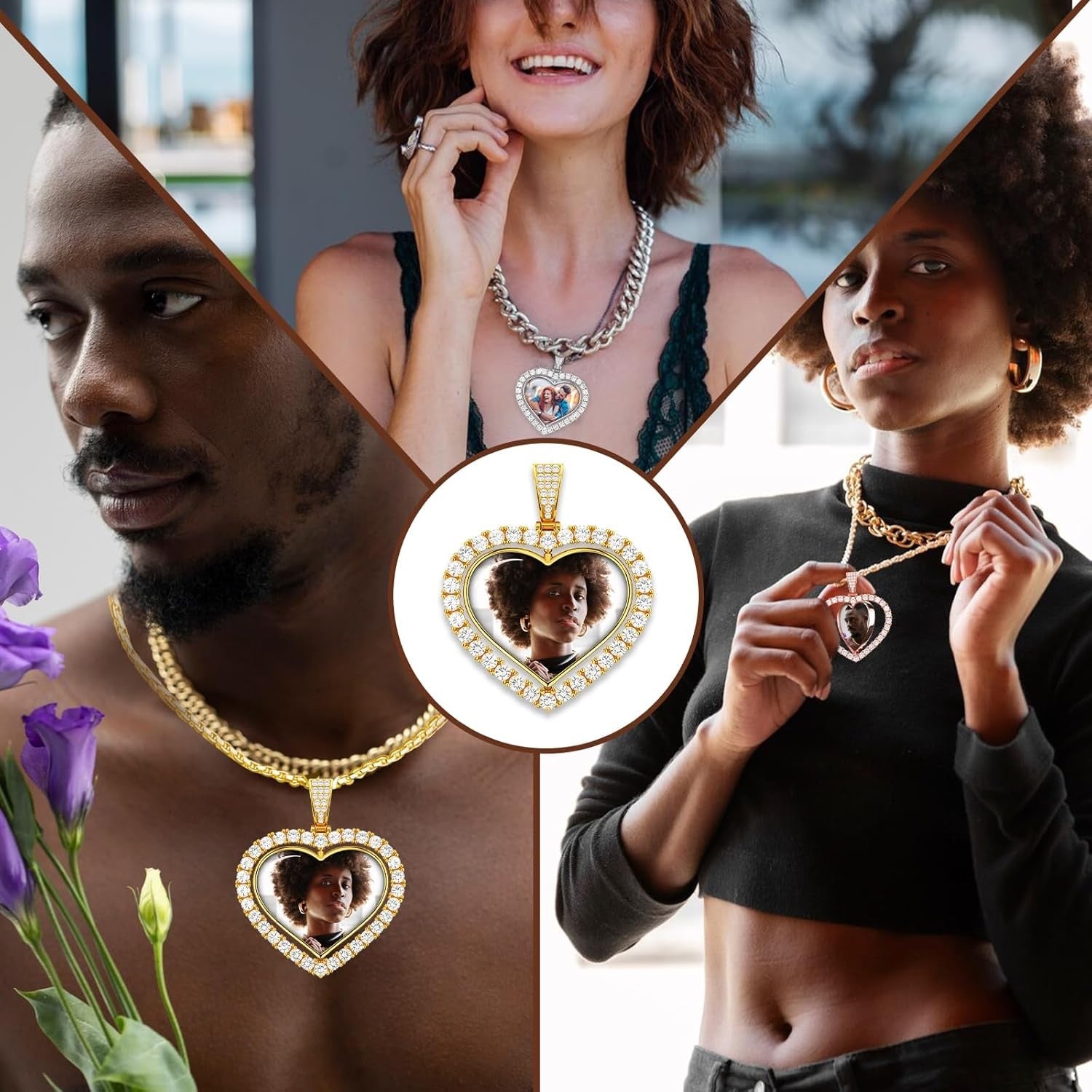 / Personalized Solid Diamond Initial Necklace, Letter Diamond Necklace | Initial Diamond Charm Necklace Handmade Holiday Gift