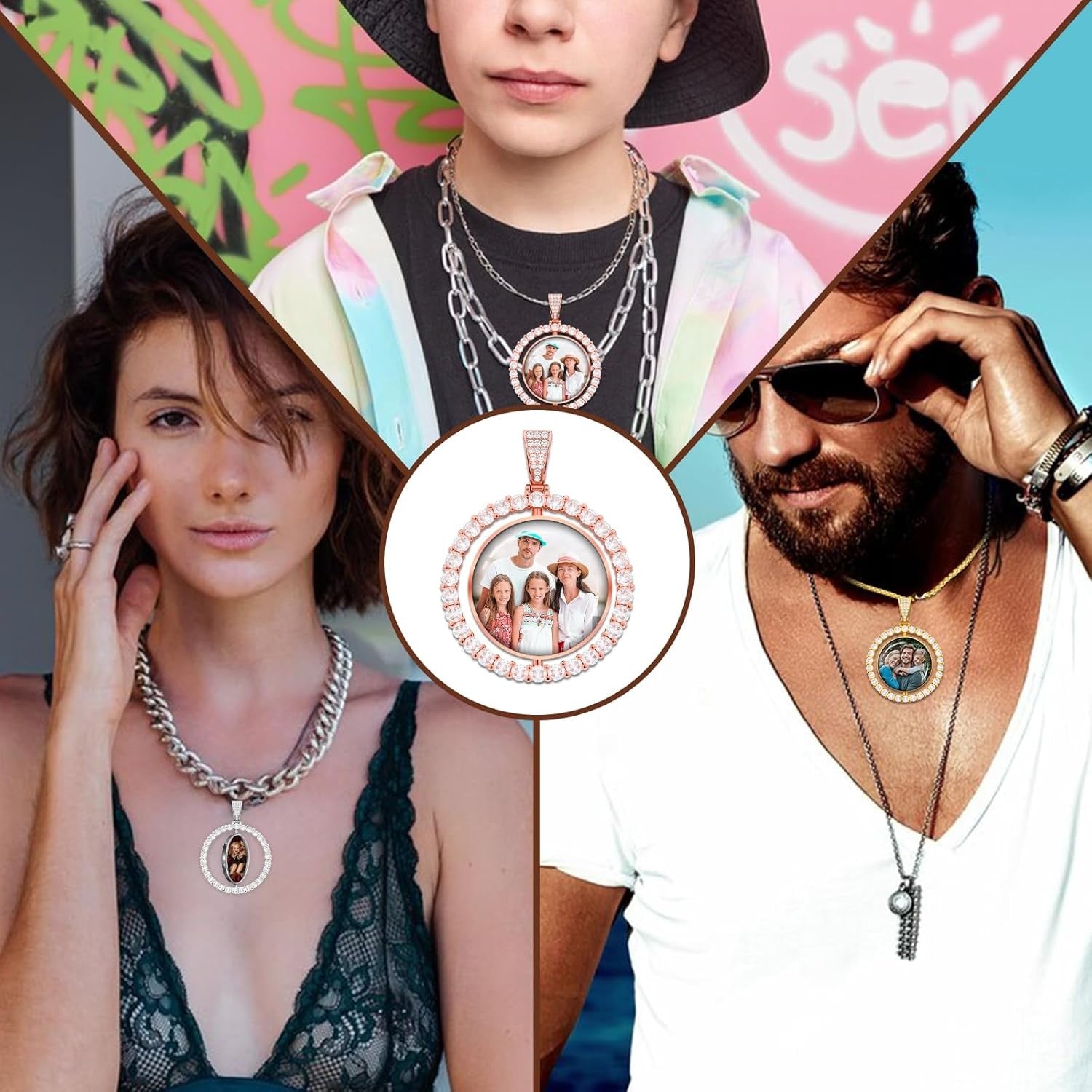 (Set of 2) Custom Name Necklaces For Women Personalized Name Necklaces in .925 Solid Sterling SIlver Personalized with any Name or Word (Silver Dainty Name Necklace)